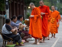 Day 13: LuangPrabang - Tak Bat - Walking Tour - Monk School visit (B)